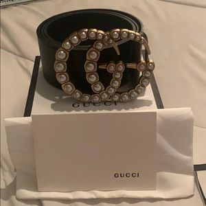 Large gucci belt with pearls Clearance